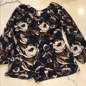 Dry Goods Teal Floral Long Sleeve Romper